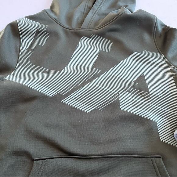 Under Armour boys green high lite printed hoodie sweatshirt size  Youth Medium - Picture 2 of 8